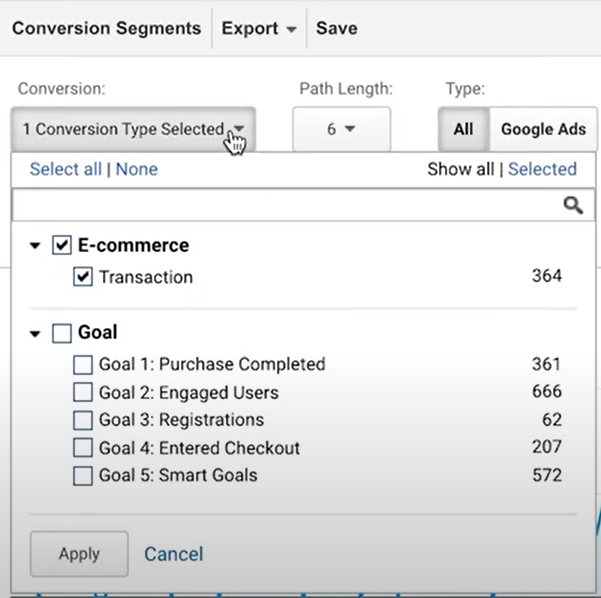 Conversion Goal- Screenshot von Analytics-SEO kennzahlen